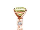 Rose gold Fancy Yellow Princess  Solitaire Bezel-Set Diamond Ring with Beaded Band and Four-Prong Setting_34