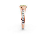 Rose gold Fancy Yellow Princess  Solitaire Bezel-Set Diamond Ring with Channel-Set Band_2