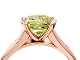 Rose gold Fancy Yellow Princess  Solitaire Bezel-Set Diamond Ring with Channel-Set Band_4