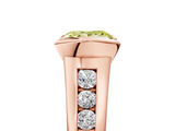 Rose gold Fancy Yellow Princess  Solitaire Bezel-Set Diamond Ring with Channel-Set Band_5