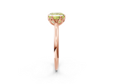 Rose gold Fancy Yellow Princess  Solitaire Cathedral Diamond Ring with Six-Prong Setting_2