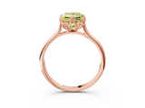 Rose gold Fancy Yellow Princess  Solitaire Cathedral Diamond Ring with Six-Prong Setting_3