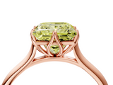 Rose gold Fancy Yellow Princess  Solitaire Cathedral Diamond Ring with Six-Prong Setting_4