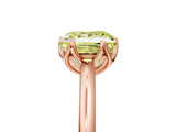 Rose gold Fancy Yellow Princess  Solitaire Cathedral Diamond Ring with Six-Prong Setting_5