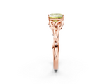 Rose gold Fancy Yellow Princess  Solitaire Celtic Knot Engagement Ring with Four-Prong Setting_2