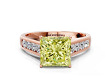 Rose gold Fancy Yellow Princess  Solitaire Channel-Set Diamond Engagement Ring with Four-Prong Setting_29