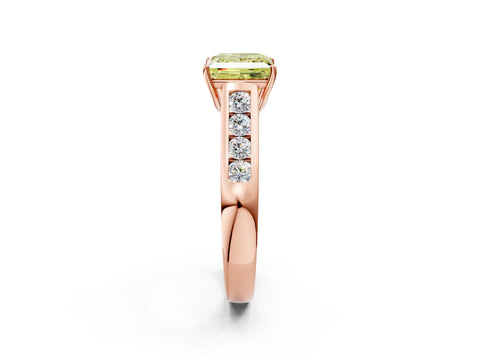 Rose gold Fancy Yellow Princess  Solitaire Channel-Set Diamond Engagement Ring with Four-Prong Setting_31