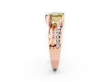 Rose gold Fancy Yellow Princess  Solitaire Channel-Set Split Shank Ring with Tension Prong Setting_5