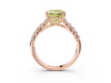 Rose gold Fancy Yellow Princess  Solitaire Chevron Pave Diamond Engagement Ring with Six-Prong Setting_3