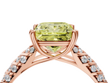 Rose gold Fancy Yellow Princess  Solitaire Chevron Pave Diamond Engagement Ring with Six-Prong Setting_4