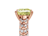 Rose gold Fancy Yellow Princess  Solitaire Chevron Pave Diamond Engagement Ring with Six-Prong Setting_5