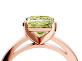 Rose gold Fancy Yellow Princess  Solitaire Diamond Engagement Ring with Four-Prong Setting on a Classic Band_7