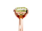 Rose gold Fancy Yellow Princess  Solitaire Diamond Engagement Ring with Four-Prong Setting on a Classic Band_8
