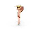 Rose gold Fancy Yellow Princess  Solitaire Diamond Engagement Ring with Pave Band and Four-Prong Setting 2