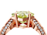 Rose gold Fancy Yellow Princess  Solitaire Diamond Engagement Ring with Pave Band and Four-Prong Setting 4