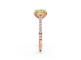 Rose gold Fancy Yellow Princess  Solitaire Diamond Engagement Ring with Pave Band and Six-Prong Setting_2