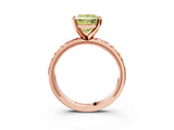 Rose gold Fancy Yellow Princess  Solitaire Diamond Engagement Ring with XO Engraved Band and Four-Prong Setting 4