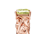 Rose gold Fancy Yellow Princess  Solitaire Diamond Leaf Vine Band with Prong Setting_5