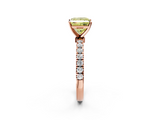 Rose gold Fancy Yellow Princess  Solitaire Diamond Pavé Band with Four-Prong Setting_2