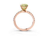 Rose gold Fancy Yellow Princess  Solitaire Diamond Pavé Band with Four-Prong Setting_3