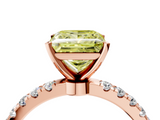Rose gold Fancy Yellow Princess  Solitaire Diamond Pavé Band with Four-Prong Setting_4