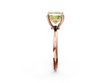 Rose gold Fancy Yellow Princess  Solitaire Diamond Ring with 4-Prong Setting on a Classic Band_5