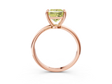 Rose gold Fancy Yellow Princess  Solitaire Diamond Ring with 4-Prong Setting on a Classic Band_6
