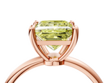 Rose gold Fancy Yellow Princess  Solitaire Diamond Ring with 4-Prong Setting on a Classic Band_7