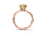 Rose gold Fancy Yellow Princess  Solitaire Diamond Ring with Bamboo Band and Four-Prong Setting_3