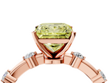 Rose gold Fancy Yellow Princess  Solitaire Diamond Ring with Bezel Set Side Stones and Prong Setting_4