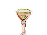 Rose gold Fancy Yellow Princess  Solitaire Diamond Ring with Bezel Set Side Stones and Prong Setting_5