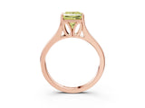 Rose gold Fancy Yellow Princess  Solitaire Diamond Ring with Cathedral Band and Four-Prong Setting_44