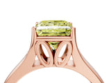 Rose gold Fancy Yellow Princess  Solitaire Diamond Ring with Cathedral Band and Four-Prong Setting_45
