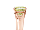 Rose gold Fancy Yellow Princess  Solitaire Diamond Ring with Cathedral Band and Four-Prong Setting_46
