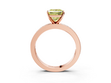 Rose gold Fancy Yellow Princess  Solitaire Diamond Ring with Channel-Set Baguette Band and Four-Prong Setting_3