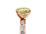 Rose gold Fancy Yellow Princess  Solitaire Diamond Ring with Channel-Set Baguette Band and Four-Prong Setting_5
