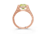 Rose gold Fancy Yellow Princess  Solitaire Diamond Ring with Channel Set Band and Bezel Prong Setting_60