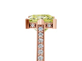 Rose gold Fancy Yellow Princess  Solitaire Diamond Ring with Channel Set Band and Bezel Prong Setting_62