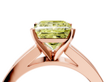 Rose gold Fancy Yellow Princess  Solitaire Diamond Ring with Channel-Set Band and Four-Prong Setting_7
