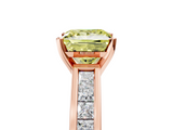 Rose gold Fancy Yellow Princess  Solitaire Diamond Ring with Channel-Set Band and Four-Prong Setting_8