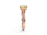 Rose gold Fancy Yellow Princess  Solitaire Diamond Ring with Channel Set Band and Six-Prong Setting_31