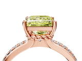 Rose gold Fancy Yellow Princess  Solitaire Diamond Ring with Channel Set Band and Six-Prong Setting_33