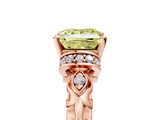 Rose gold Fancy Yellow Princess  Solitaire Diamond Ring with Filigree Band and Four-Prong Setting_5