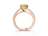 Rose gold Fancy Yellow Princess  Solitaire Diamond Ring with Four-Prong Setting and Classic Band_6