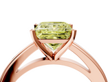 Rose gold Fancy Yellow Princess  Solitaire Diamond Ring with Four-Prong Setting and Classic Band_7