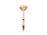 Rose gold Fancy Yellow Princess  Solitaire Diamond Ring with Four-Prong Setting and Tapered Band 3