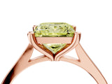 Rose gold Fancy Yellow Princess  Solitaire Diamond Ring with Four-Prong Setting and Tapered Band 5