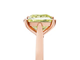 Rose gold Fancy Yellow Princess  Solitaire Diamond Ring with Four-Prong Setting and Tapered Band