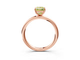 Rose gold Fancy Yellow Princess  Solitaire Diamond Ring with Four-Prong Setting on a Plain Band_22