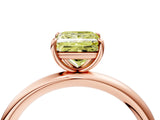 Rose gold Fancy Yellow Princess  Solitaire Diamond Ring with Four-Prong Setting on a Plain Band_23